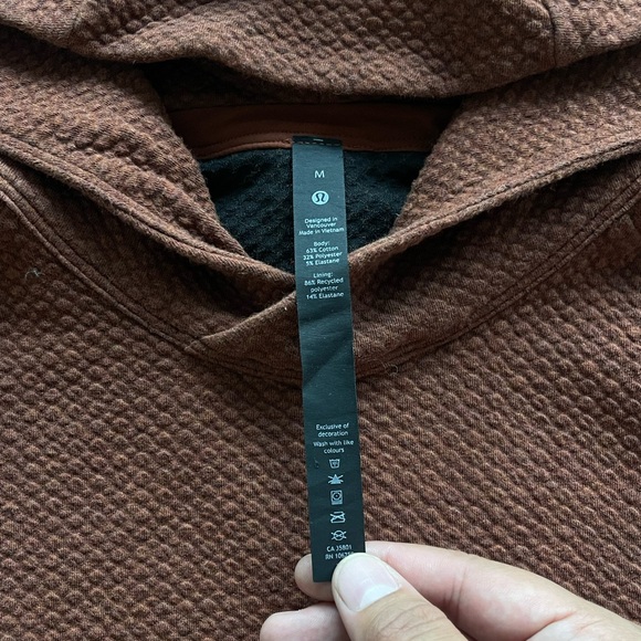 Lululemon Men’s At Ease Hoodie Sweater Brown Pullover Zip Pockets Jacket Medium - Picture 4 of 4